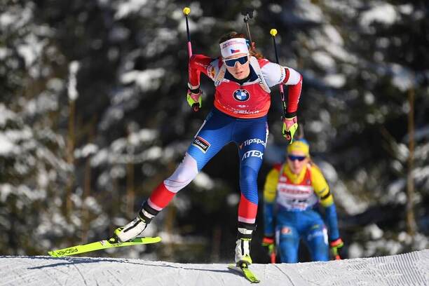 Markéta Davidová na Světovém poháru v Hochfilzenu